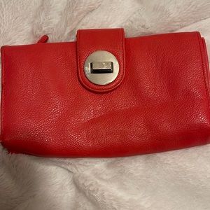 Coral pink wallet